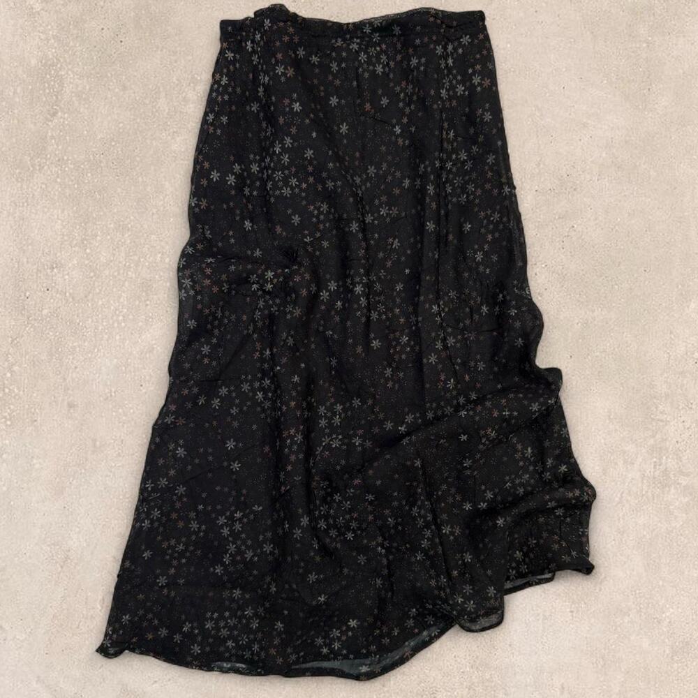 Midi skirt Vintage 90s Active USA ditsy floral mesh S